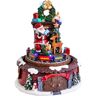 LOLAHOME Figura de Navidad Papá Noel con luz y Movimiento de Resina Multicolor de Ø 17x21 cm -