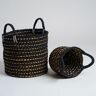 WANDA COLLECTION Juego de 2 cestas de fibra vegetal negra y beige l-s Anaya - negro