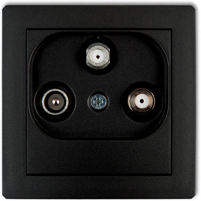 OEM Conector De Antena Deco, 2 Salidas Sat + Tv, Negro Mate 12dgsn OEM Conector De Antena Deco, 2 Salidas Sat + Tv, Negro Mate 12dgsn