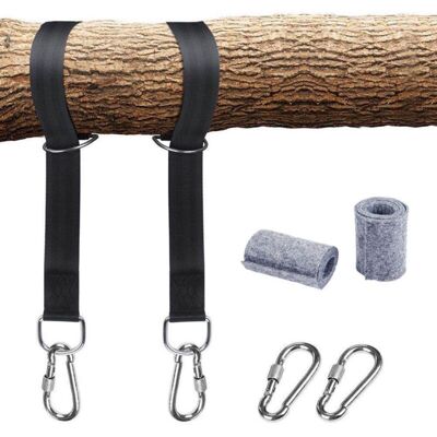 TONCHEAN Correa Para Hamaca, Correa Para Columpio De Árbol, Accesorio Para Columpio De Hamaca Para Árboles, 2 X 150 Cm Con Anillo En D, Dos Ganchos De Mosquetón, Carga Máxima De 500 Kg TONCHEAN Correa Para Hamaca, Correa Para Columpio De Árbol, Accesorio Para Columpio De Hamaca Para Árboles, 2 X 150 Cm Con Anillo En D, Dos Ganchos De Mosquetón, Carga Máxima De 500 Kg