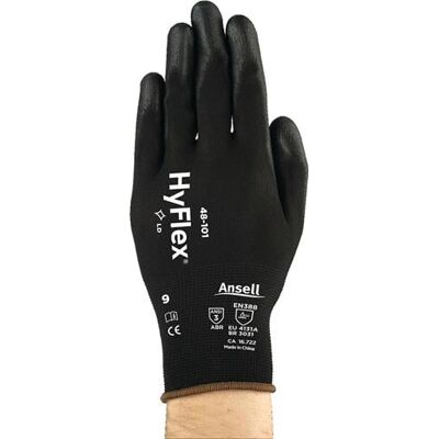 Ansell Guantes Hyflex 48-101 Talla 10 Negro En 388 Epi Ii - 48-101-10 Ansell Guantes Hyflex 48-101 Talla 10 Negro En 388 Epi Ii - 48-101-10