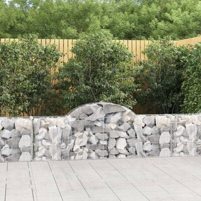 vidaXL Cestas de gaviones arqueadas - 10 pz - 200x30x60/80 cm - Muros decorativos de jardín vidaXL Cestas de gaviones arqueadas - 10 pz - 200x30x60/80 cm - Muros decorativos de jardín