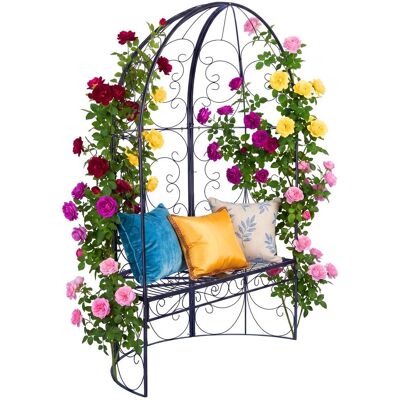 Banco De Jardín Relaxdays Con Pabellón Para Enredaderas, Soporta Hasta 240 Kg, 178 X 120 X 58 Cm, Arco De Rosas, Negro Banco De Jardín Relaxdays Con Pabellón Para Enredaderas, Soporta Hasta 240 Kg, 178 X 120 X 58 Cm, Arco De Rosas, Negro