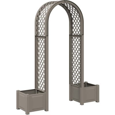 Arco De Rosas Con Plantador Gris 168,5 X 43 X 207 Cm Pp Vidaxl Arco De Rosas Con Plantador Gris 168,5 X 43 X 207 Cm Pp Vidaxl