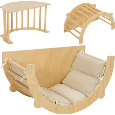 Arco De Escalada Balancín Con Cojín De 9 Cm De Madera De Pino 90 X 52 X 50 Cm Homvra Arco De Escalada Balancín Con Cojín De 9 Cm De Madera De Pino 90 X 52 X 50 Cm Homvra