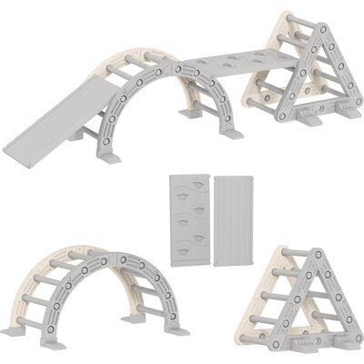 TREETALK Triángulo De Escalada 8 En 1 Para Niños, Arco De Escalada, Rampa De Doble Cara Para Escalar Y Deslizarse, 279 X 80 X 69 Cm, Gris TREETALK Triángulo De Escalada 8 En 1 Para Niños, Arco De Escalada, Rampa De Doble Cara Para Escalar Y Deslizarse, 279 X 80 X 69 Cm, Gris