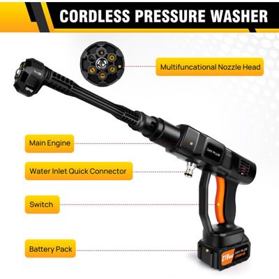 OEM Limpiadora De Alta Presión Inalámbrica De 3000 W – 180 Bares, Batería Recargable Incluida (2 Baterías), Ideal Para Suelos Y Uso En Exteriores. OEM Limpiadora De Alta Presión Inalámbrica De 3000 W – 180 Bares, Batería Recargable Incluida (2 Baterías), Ideal Para Suelos Y Uso En Exteriores.