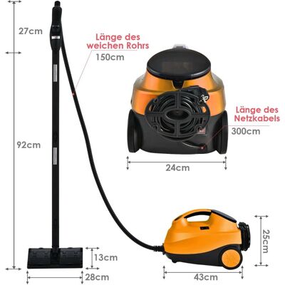 NORTHIX Limpiador A Vapor De 2000 W Con 18 Accesorios Y Depósito De 1,5 L NORTHIX Limpiador A Vapor De 2000 W Con 18 Accesorios Y Depósito De 1,5 L