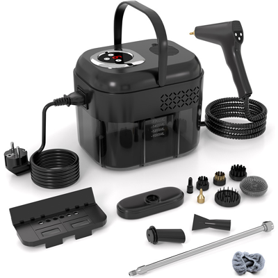 BLACKCUP Limpiador A Vapor De Alta Presión, 6 Velocidades, Limpiador A Vapor Doméstico Portátil Con Depósito De Agua De 1,7 L Y Cabezal De Cepillo BLACKCUP Limpiador A Vapor De Alta Presión, 6 Velocidades, Limpiador A Vapor Doméstico Portátil Con Depósito De Agua De 1,7 L Y Cabezal De Cepillo