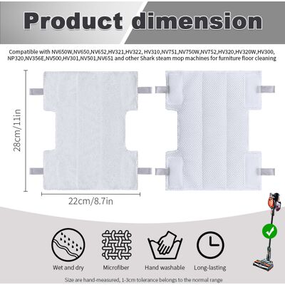 OEM Dos Cabezales De Mopa De Vapor Compatibles Con Los Modelos Shark Hv300/hv301/hv302/hv305. OEM Dos Cabezales De Mopa De Vapor Compatibles Con Los Modelos Shark Hv300/hv301/hv302/hv305.