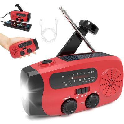 OEM Radio Portátil De Emergencia Con Dinamo, Radio Solar Con Batería De 2000 Mah, Recepción Fm/am/wb, Función De Carga Usb Para Teléfonos Móviles, Radio A Batería Para Acampar Y Actividades Al Aire Libre OEM Radio Portátil De Emergencia Con Dinamo, Radio Solar Con Batería De 2000 Mah, Recepción Fm/am/wb, Función De Carga Usb Para Teléfonos Móviles, Radio A Batería Para Acampar Y Actividades Al Aire Libre