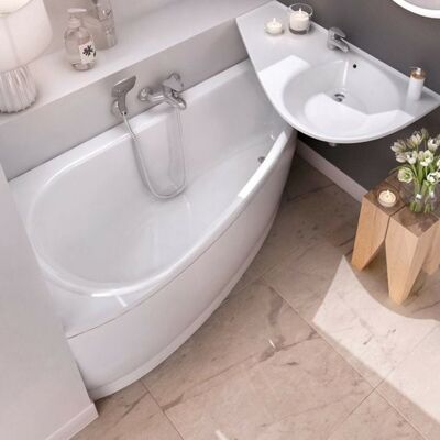 Set de bañera de esquina Ravak Avocado - Ahorra espacio, Izquierda, 160x75cm Set de bañera de esquina Ravak Avocado - Ahorra espacio, Izquierda, 160x75cm