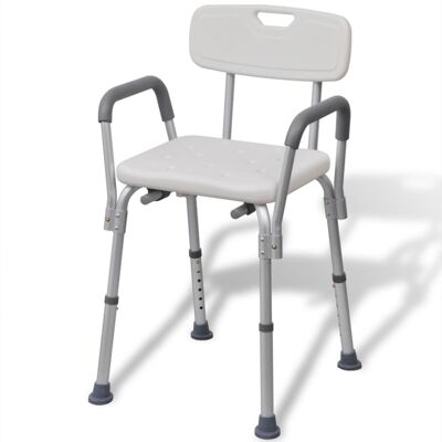 vidaXL Silla de ducha de aluminio blanco - Silla de ducha vidaXL Silla de ducha de aluminio blanco - Silla de ducha