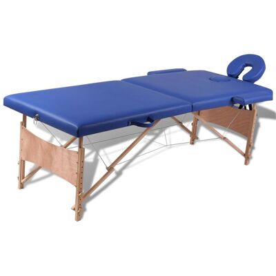 HELLOSHOP26 Camilla De Masaje Plegable De 2 Secciones Con Estructura De Madera Azul 020001880 HELLOSHOP26 Camilla De Masaje Plegable De 2 Secciones Con Estructura De Madera Azul 020001880