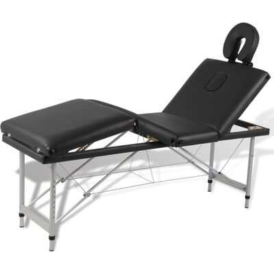HELLOSHOP26 Camilla De Masaje Plegable De 4 Zonas Con Estructura De Acero Inoxidable Color Negro 020001890 HELLOSHOP26 Camilla De Masaje Plegable De 4 Zonas Con Estructura De Acero Inoxidable Color Negro 020001890