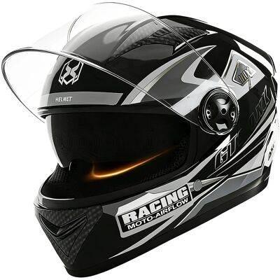 OEM Casco Integral, Doble Visera, Cuello Desmontable, Negro. OEM Casco Integral, Doble Visera, Cuello Desmontable, Negro.