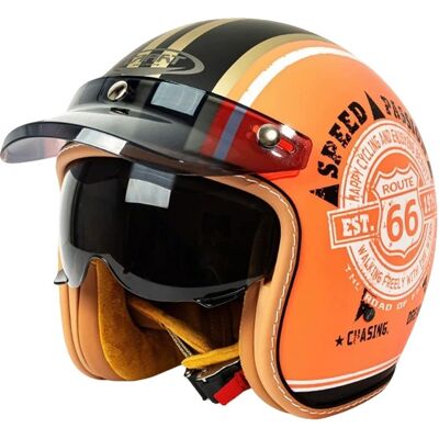 OEM Casco De Moto Abierto, Certificado 3c, Diseño Ligero, Naranja, Xl OEM Casco De Moto Abierto, Certificado 3c, Diseño Ligero, Naranja, Xl