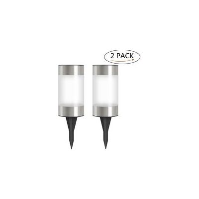 OEM Juego De 2 Bolardos Solares De Acero Inoxidable 2 En 1 De Diseño (luz Blanca) - Crezuo OEM Juego De 2 Bolardos Solares De Acero Inoxidable 2 En 1 De Diseño (luz Blanca) - Crezuo