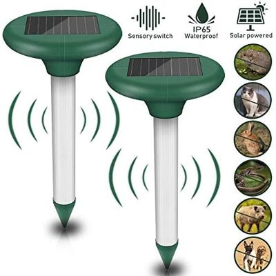 MSBD Pack De 2 Ahuyentadores Solares De Topos - Ahuyentador Solar Ultrasónico - Protección Ip56 - Para El Jardín. MSBD Pack De 2 Ahuyentadores Solares De Topos - Ahuyentador Solar Ultrasónico - Protección Ip56 - Para El Jardín.