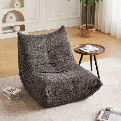 MODFU Canapé De Sol Modulaire Ergonomique En Chenille Grise, Sans Accoudoirs, Mousse Haute Résilience, Pour Salon MODFU Canapé De Sol Modulaire Ergonomique En Chenille Grise, Sans Accoudoirs, Mousse Haute Résilience, Pour Salon