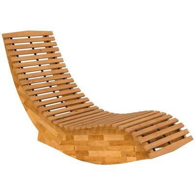 NORTHIX Folding Acacia Wood Sun Lounger, Ergonomic S-shape Design NORTHIX Folding Acacia Wood Sun Lounger, Ergonomic S-shape Design