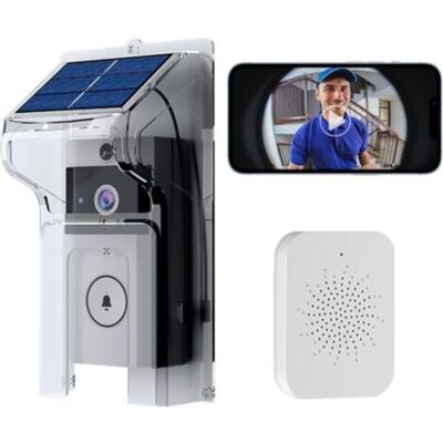 SANS MARQUE Timbre Ring Con Cámara, Timbre Inalámbrico Con Cámara, Tiempo De Espera Ultralargo, Recargable Mediante Aplicación Y Con Energía Solar, Resistente Al Agua Y A Los Rayos Solares, Apto Para Todo Tipo De SANS MARQUE Timbre Ring Con Cámara, Timbre Inalámbrico Con Cámara, Tiempo De Espera Ultralargo, Recargable Mediante Aplicación Y Con Energía Solar, Resistente Al Agua Y A Los Rayos Solares, Apto Para Todo Tipo De