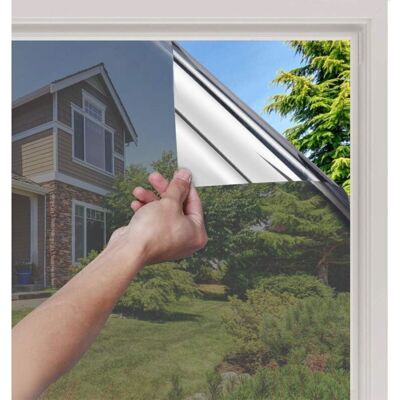 OEM Lámina Adhesiva Para Ventanas Con Efecto Espejo Unidireccional, Papel Espejo Que Reduce El Calor, Lámina De Espejo Opaca, Protección Solar, Protección Uv, Color Plata, 60x100 Cm - Crezuo OEM Lámina Adhesiva Para Ventanas Con Efecto Espejo Unidireccional, Papel Espejo Que Reduce El Calor, Lámina De Espejo Opaca, Protección Solar, Protección Uv, Color Plata, 60x100 Cm - Crezuo