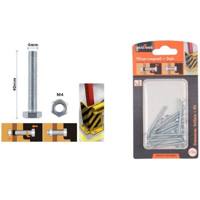 TRADE SHOP TRAESIO Trade Shop - Set 10pz Vite Viti Per Esterno A Testa Esagonali 4 X 40mm Con Dadi Dado M4 90907 - TRADE SHOP TRAESIO Trade Shop - Set 10pz Vite Viti Per Esterno A Testa Esagonali 4 X 40mm Con Dadi Dado M4 90907 -