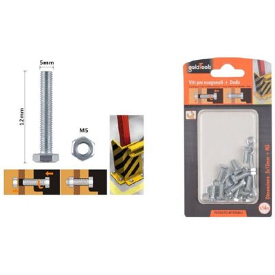 TRADE SHOP TRAESIO Trade Shop - Set 14 Pz Vite Viti Per Esterno A Testa Esagonali 5x12mm Con Dadi Dado M5 90908 - TRADE SHOP TRAESIO Trade Shop - Set 14 Pz Vite Viti Per Esterno A Testa Esagonali 5x12mm Con Dadi Dado M5 90908 -
