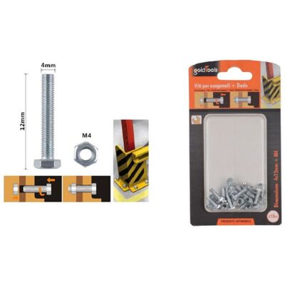 TRADE SHOP TRAESIO Trade Shop - Set 18 Pz Vite Viti Per Esterno A Testa Esagonali 4x12mm Con Dadi Dado M4 90903 - TRADE SHOP TRAESIO Trade Shop - Set 18 Pz Vite Viti Per Esterno A Testa Esagonali 4x12mm Con Dadi Dado M4 90903 -