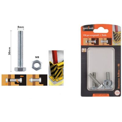 TRADE SHOP TRAESIO Trade Shop - Set 3pz Vite Viti Per Esterno A Testa Esagonali 8 X 30 Mm Con Dadi Dado M8 90920 - TRADE SHOP TRAESIO Trade Shop - Set 3pz Vite Viti Per Esterno A Testa Esagonali 8 X 30 Mm Con Dadi Dado M8 90920 -