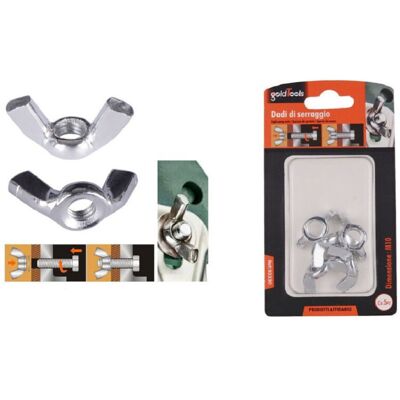 TRADE SHOP TRAESIO Trade Shop - Set 5 Pezzi Dadi Di Serraggio Dado Con Alette Filettatura M10 Fissaggio 93330 - TRADE SHOP TRAESIO Trade Shop - Set 5 Pezzi Dadi Di Serraggio Dado Con Alette Filettatura M10 Fissaggio 93330 -