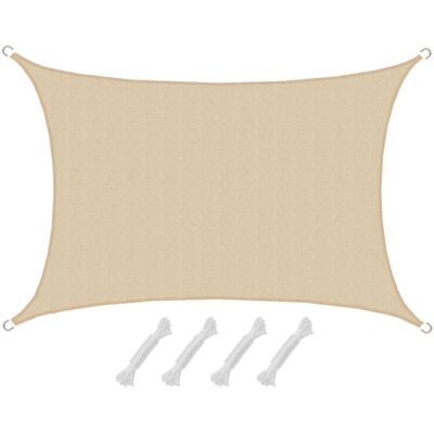 Amanka - Toldo Uv 3x5 Hdpe Vela De Protección Solar Rectangular Techo Beige Amanka - Toldo Uv 3x5 Hdpe Vela De Protección Solar Rectangular Techo Beige