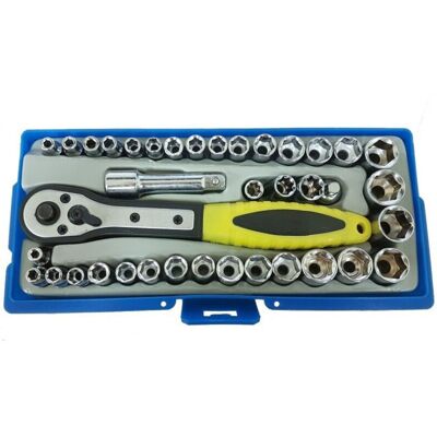 Trade Shop Traesio Trade Shop - Set 36 Punte Chiave A Bussola Chiavi Per Bulloni Dadi Dado A Sfera Con Valigetta Trade Shop Traesio Trade Shop - Set 36 Punte Chiave A Bussola Chiavi Per Bulloni Dadi Dado A Sfera Con Valigetta