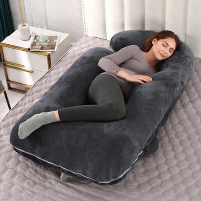 OEM Almohada De Maternidad - Almohada De Embarazo En Forma De J - Almohada De Lactancia Y Posparto (funda Lavable Incluida) - Terciopelo (negro) OEM Almohada De Maternidad - Almohada De Embarazo En Forma De J - Almohada De Lactancia Y Posparto (funda Lavable Incluida) - Terciopelo (negro)