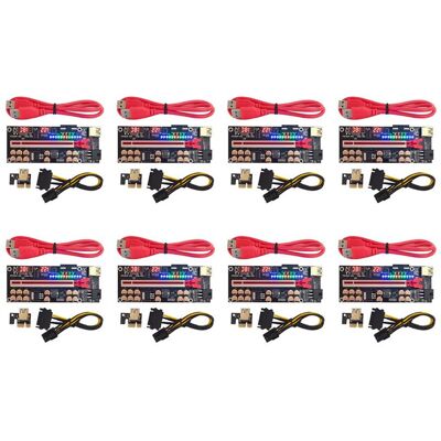 OEM Tarjeta De Montaje Pci-e 8x Ver018 Pro Con Cable Usb 3.0, Adaptador Extensor Pci Express 1x A 16x Pcie Para Minería De Btc (rojo) OEM Tarjeta De Montaje Pci-e 8x Ver018 Pro Con Cable Usb 3.0, Adaptador Extensor Pci Express 1x A 16x Pcie Para Minería De Btc (rojo)