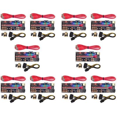 OEM Tarjeta De Montaje Pci-e 10x Ver018 Pro Con Cable Usb 3.0, Adaptador Extensor Pci Express 1x A 16x Pcie Para Minería De Btc (rojo) OEM Tarjeta De Montaje Pci-e 10x Ver018 Pro Con Cable Usb 3.0, Adaptador Extensor Pci Express 1x A 16x Pcie Para Minería De Btc (rojo)