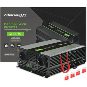 Convertidor De Voltaje Monolítico Qoltec 2000 W 4000 W 24 V A 230 V Sinusoidal Pura Convertidor De Voltaje Monolítico Qoltec 2000 W 4000 W 24 V A 230 V Sinusoidal Pura