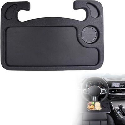FOCTRO Bandeja Para Volante Portátil Y Multifuncional: Ideal Para Trabajar Con Un Portátil O Comer, Compatible Con La Mayoría De Los Vehículos. Color Negro. FOCTRO Bandeja Para Volante Portátil Y Multifuncional: Ideal Para Trabajar Con Un Portátil O Comer, Compatible Con La Mayoría De Los Vehículos. Color Negro.