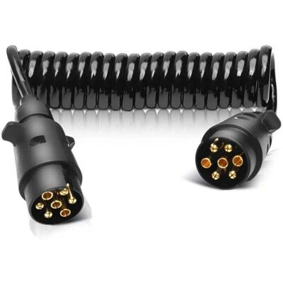 DPZO Cables De Extensión De 2 M De Longitud Para Remolques, Cableado De Enchufes Para Caravanas, Cables De Extensión En Espiral Para Vehículos DPZO Cables De Extensión De 2 M De Longitud Para Remolques, Cableado De Enchufes Para Caravanas, Cables De Extensión En Espiral Para Vehículos