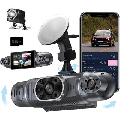 OEM Cámara De Salpicadero Para Coche De 360°, Con 4 Cámaras De 1080p (frontal, Trasera, Izquierda Y Derecha), Cámara Integrada Con Wifi, Modo De Aparcamiento De 24 Horas, Visión Nocturna Y Tarjeta De 128 OEM Cámara De Salpicadero Para Coche De 360°, Con 4 Cámaras De 1080p (frontal, Trasera, Izquierda Y Derecha), Cámara Integrada Con Wifi, Modo De Aparcamiento De 24 Horas, Visión Nocturna Y Tarjeta De 128