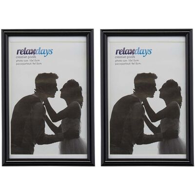 HELLOSHOP26 Lote De 2 Marcos De Fotos Decorativos Diseño Sencillo 16 X 11 X 2 Cm Formato Vertical U Horizontal De Plástico Negro 130009619 HELLOSHOP26 Lote De 2 Marcos De Fotos Decorativos Diseño Sencillo 16 X 11 X 2 Cm Formato Vertical U Horizontal De Plástico Negro 130009619