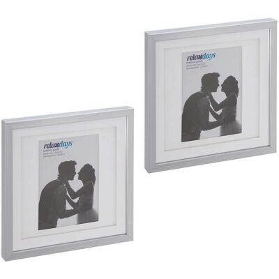 HELLOSHOP26 Lote De 2 Marcos De Fotos Cuadrados Diseño Moderno 27 X 27 X 2,5 Cm De Plástico Negro 130013212 HELLOSHOP26 Lote De 2 Marcos De Fotos Cuadrados Diseño Moderno 27 X 27 X 2,5 Cm De Plástico Negro 130013212