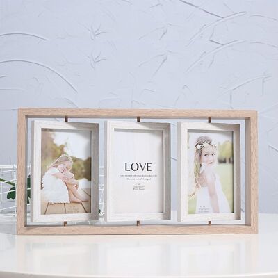 OEM Marco De Fotos Nórdico De Madera, Giratorio Y De Doble Cara, Con Marco De Mesa Integrado, Ideal Para Combinar Varias Fotos. OEM Marco De Fotos Nórdico De Madera, Giratorio Y De Doble Cara, Con Marco De Mesa Integrado, Ideal Para Combinar Varias Fotos.