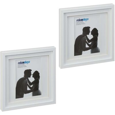 HELLOSHOP26 Lote De 2 Marcos De Fotos Cuadrados De Diseño Moderno 27 X 27 X 2,5 Cm De Plástico Negro 130013211 HELLOSHOP26 Lote De 2 Marcos De Fotos Cuadrados De Diseño Moderno 27 X 27 X 2,5 Cm De Plástico Negro 130013211