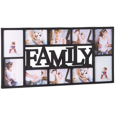HELLOSHOP26 Marco De Fotos Mural Portafotos Decorativo 36,5 X 72 X 2 Cm Para 10 Fotos De Plástico Negro 130008604 HELLOSHOP26 Marco De Fotos Mural Portafotos Decorativo 36,5 X 72 X 2 Cm Para 10 Fotos De Plástico Negro 130008604