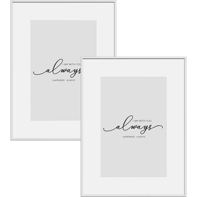 Marco De Fotos De Pared 2x 13x18 Cm, Marco, Frontal De Plexiglás Transparente, Para Tarjetas, Plata - Woltu Marco De Fotos De Pared 2x 13x18 Cm, Marco, Frontal De Plexiglás Transparente, Para Tarjetas, Plata - Woltu