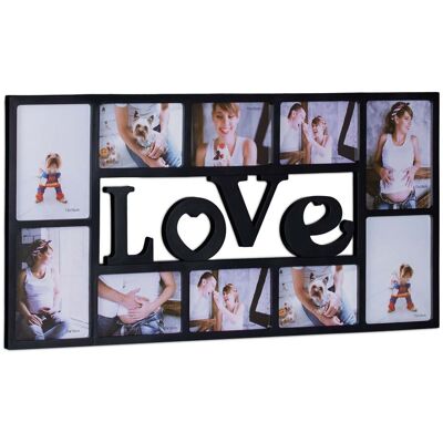 HELLOSHOP26 Marco De Fotos De Pared Decorativo Para 10 Fotos 36,5 X 72 X 2 Cm De Plástico Negro 130008606 HELLOSHOP26 Marco De Fotos De Pared Decorativo Para 10 Fotos 36,5 X 72 X 2 Cm De Plástico Negro 130008606