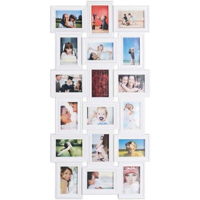 HELLOSHOP26 Marco De Fotos Múltiple De Pared 104 X 54 X 2,5 Cm Para 18 Fotos Decorativo Estilo Antiguo De Plástico Blanco 130006880 HELLOSHOP26 Marco De Fotos Múltiple De Pared 104 X 54 X 2,5 Cm Para 18 Fotos Decorativo Estilo Antiguo De Plástico Blanco 130006880