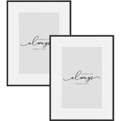 Marco De Fotos De Pared 2x 21x29,7 Cm, Marco, Frontal De Plexiglás Transparente, Para Tarjetas, Negro - Woltu Marco De Fotos De Pared 2x 21x29,7 Cm, Marco, Frontal De Plexiglás Transparente, Para Tarjetas, Negro - Woltu